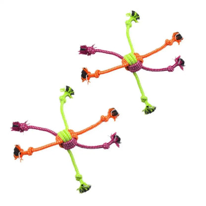 Dog Puppy Teeth Cleaning Interactive Toy Bite Rope Toy Pet Wear-Resistant Cotton Knot Chewing and Bite Resistant Pet Supplies