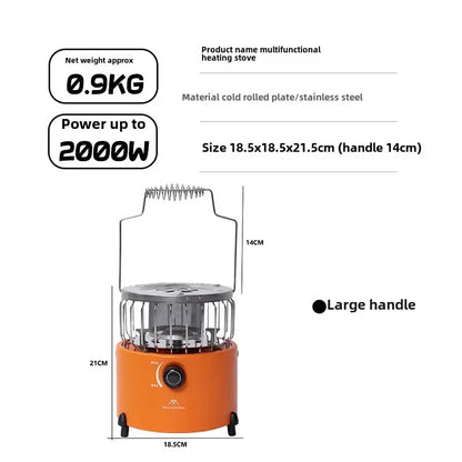 MOUNTAINHIKER Portable 2000W Gas Heater Gas Outdoor Camping Stove Heating Cooker for Ice Fishing Camping Hiking Tent Gas Heater