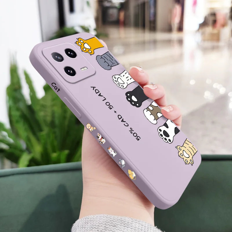 Cat Litter Phone Case For Xiaomi Mi 15 15T 14 14T 13 13T 12 12T 12S 11 11T Ultra 10 10T 9 9T Pro Lite 5G Liquid Silicone Cover