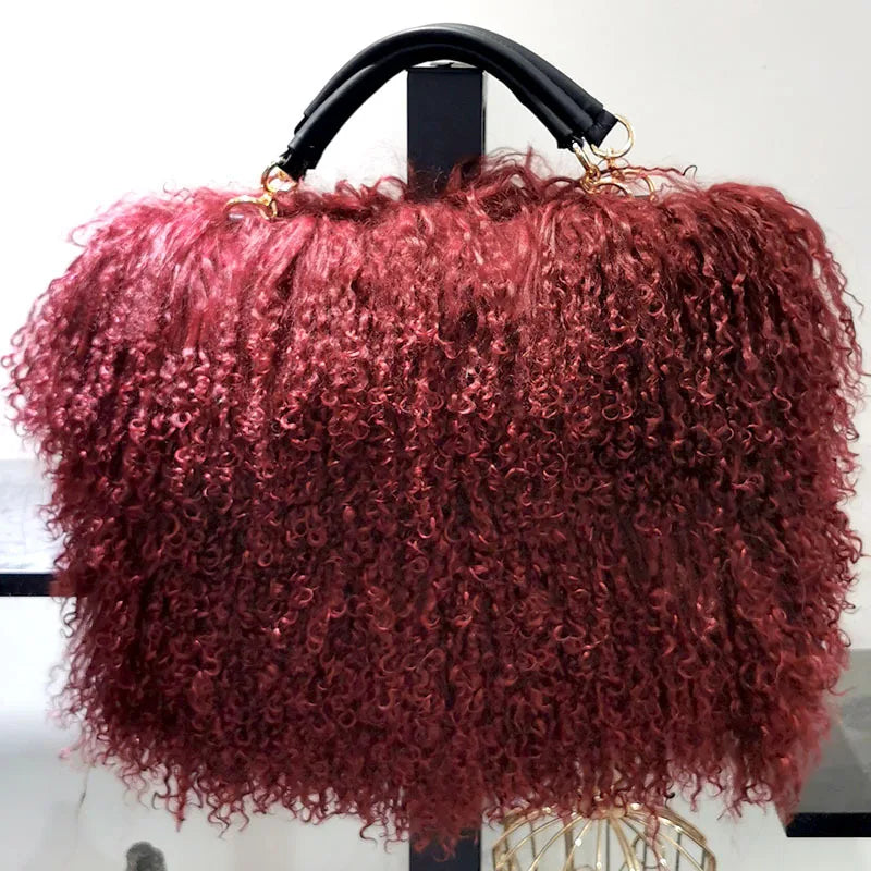 Luxury Real Fur Girl Chain Shoulder Bag for Women Designer Purses and Handbags Women's Party Clutch Crossbody Bag High Quality