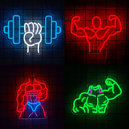 Fitness Neon Sign For Wall Decor,Led Neon Light For Gym Wall Art, Man Cave，Birthday, Bedroom, Gym Club, Shop Decor,USB Power