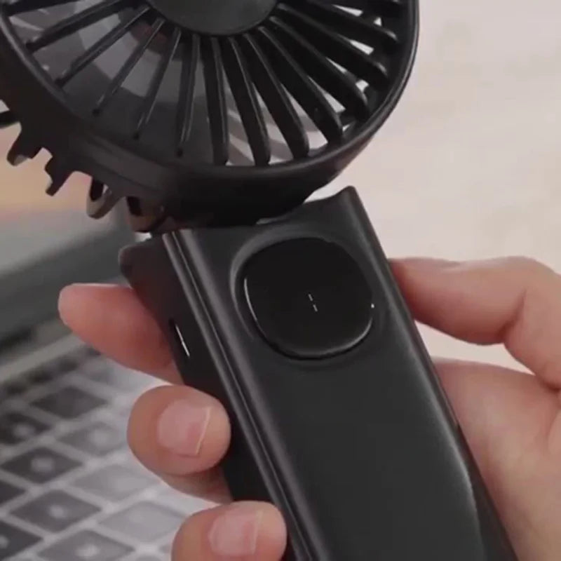 Handheld Fan Foldable Portable Fan with LED Display 3000mAh Battery Operated Mini Hand Held Fan for Travel Beach Outdoor
