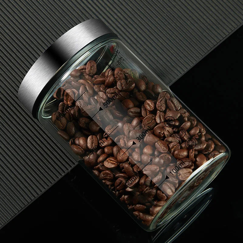 High Borosilicate Sealed Glass Bottle Kitchen Storage Jar Moisture-Proof Storage Box Household Coffee Bean Storage Jar seal pot