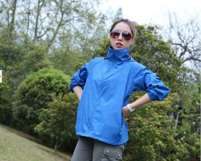 Outdoor Sport Windbreaker Thin Coat Unisex Waterproof Quick Dry Basic Jacket Sun Protection Ultra-light Hooded Jackets Men Women