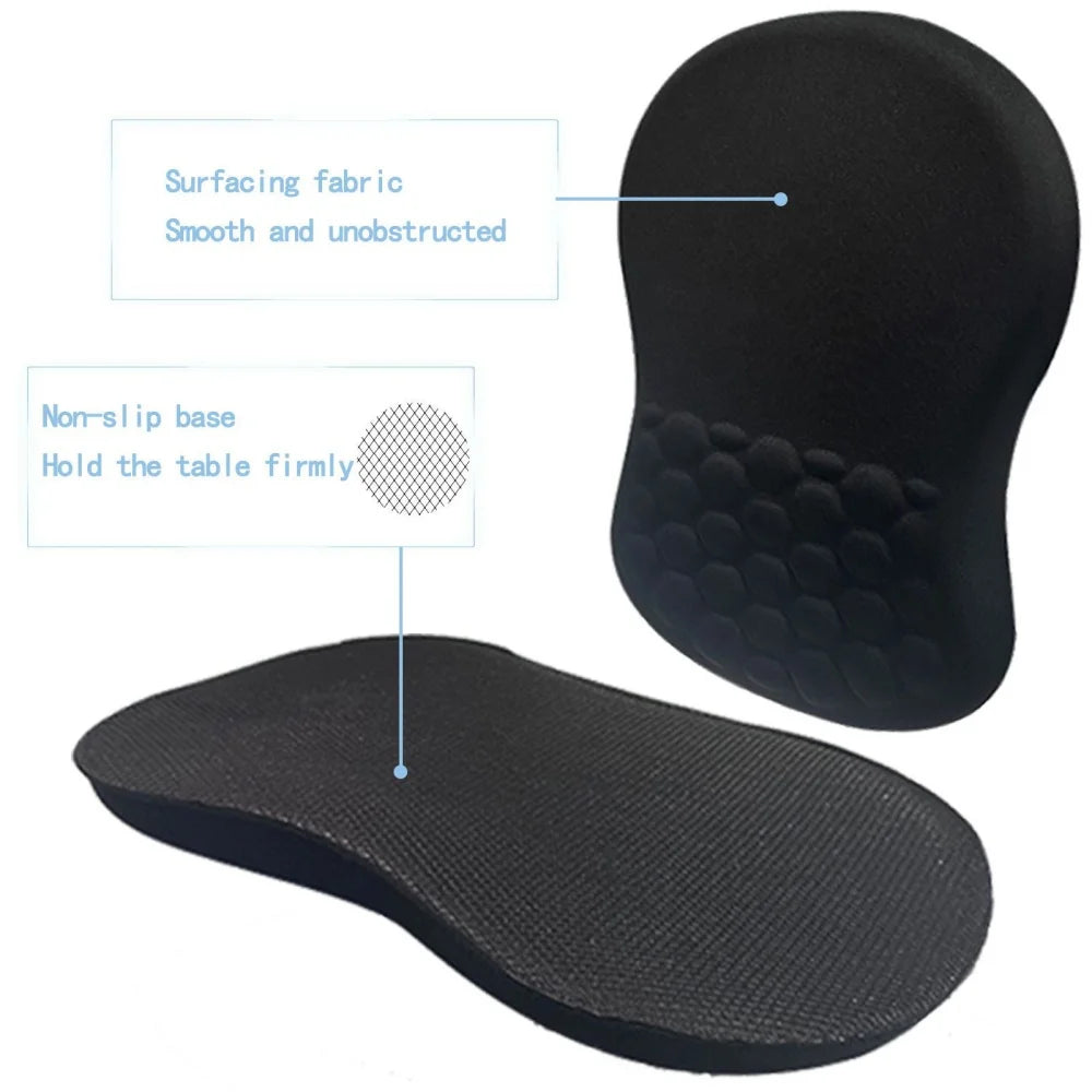 Ergonomic Wrist Rest Mouse Pad, High-Resilience Memory Foam, Non-Slip Base, Comfortable Wrist Support, Compatible with PC and La