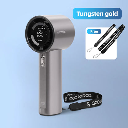 Mini Fan Rechargeable Strong Wind 100 Gear Wind Speed Electric Fan Digital Display Adjustable Turbo Portable Outdoor Handheld