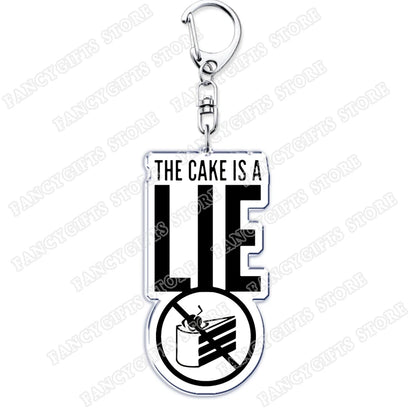 Popular Video Game Keychains for Accessories Bag Glados Aperture Laboratories Science Keyrings Jewelry Gamer Fans Gaming Gifts