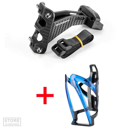 ROCKBROS Imitation Carbon Fiber Bicycle Water Bottle Holder Adapter Saddle Double Cup Extension Stand Seat Cycling Equipment