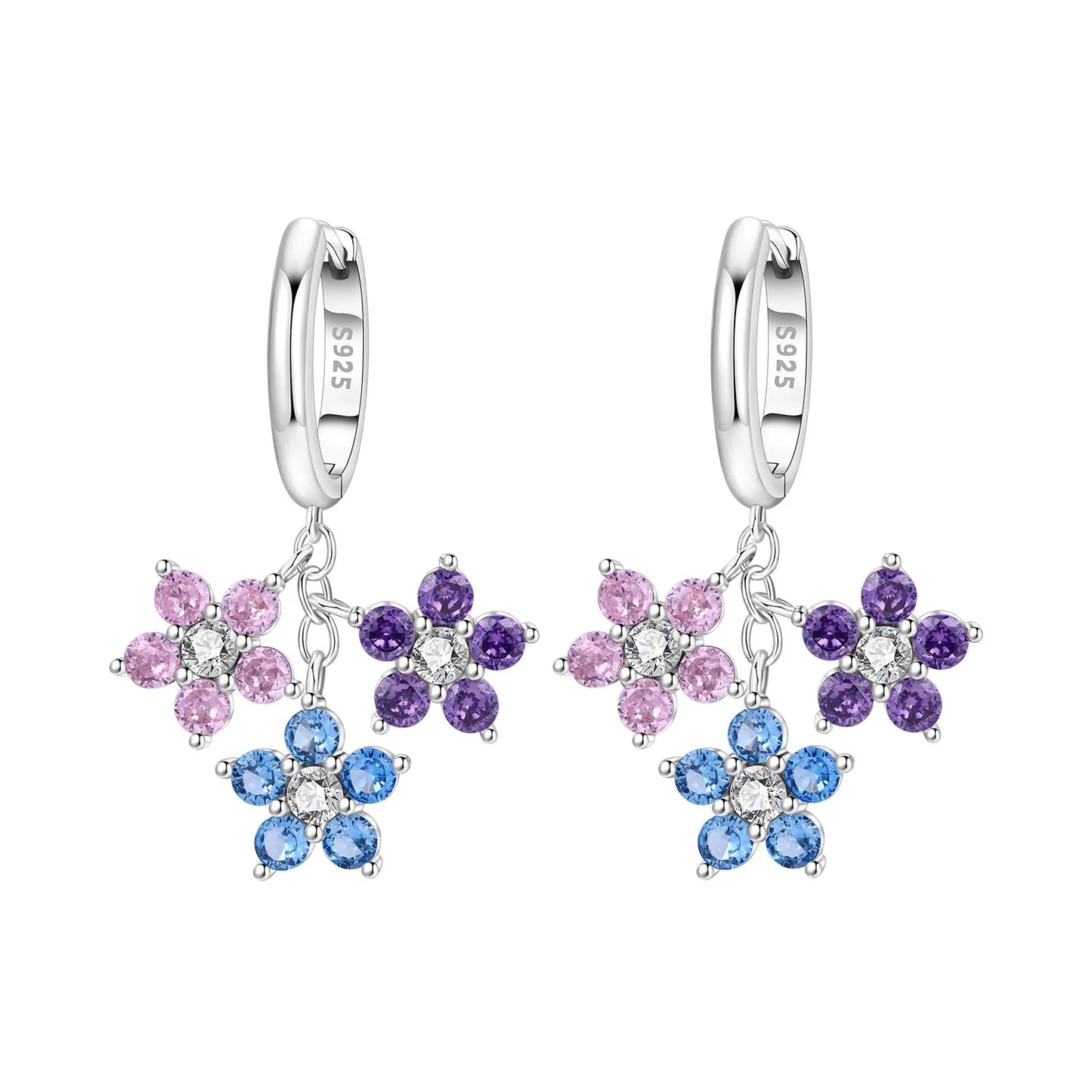 MISEFF S925 Sterling Silver Earrings Multiple Styles Exquisite Flower Earrings Original Fashion Jewelry Birthday Gift For Women