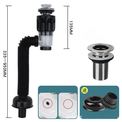 Kitchen Bathroom Basin Drain Pipe Bath Flexible Universal Sink Sink Drain Hose Sink Basin Drain Pipe