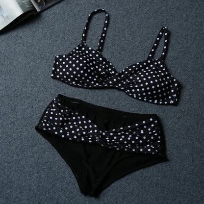 2024 Plus Size Swimsuit Women Print Two Pieces Loose Elastic Swimwear Female Big Breast Bathing Swimming Suit Bathers Beachwear