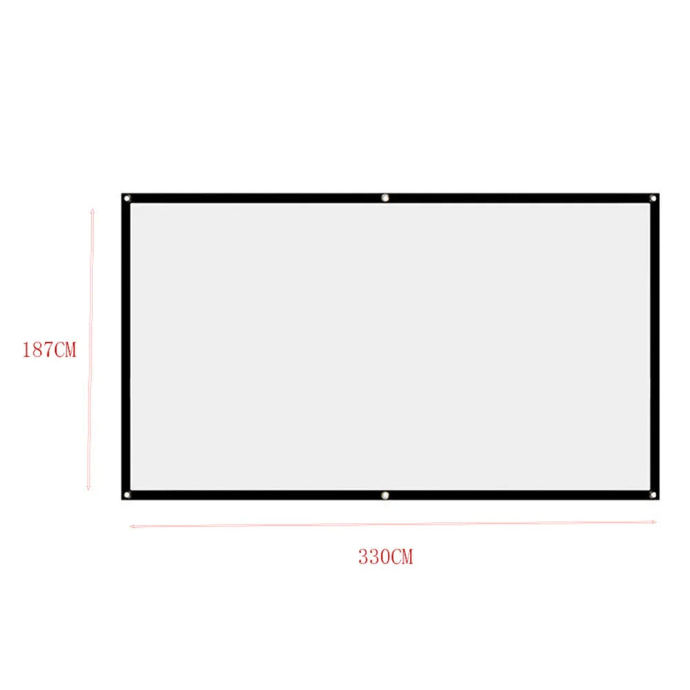 16:9 Portable Foldable Projector Screen, Wall Mount Projection Screen with Grommets, Indoor Outdoor Movie Screen