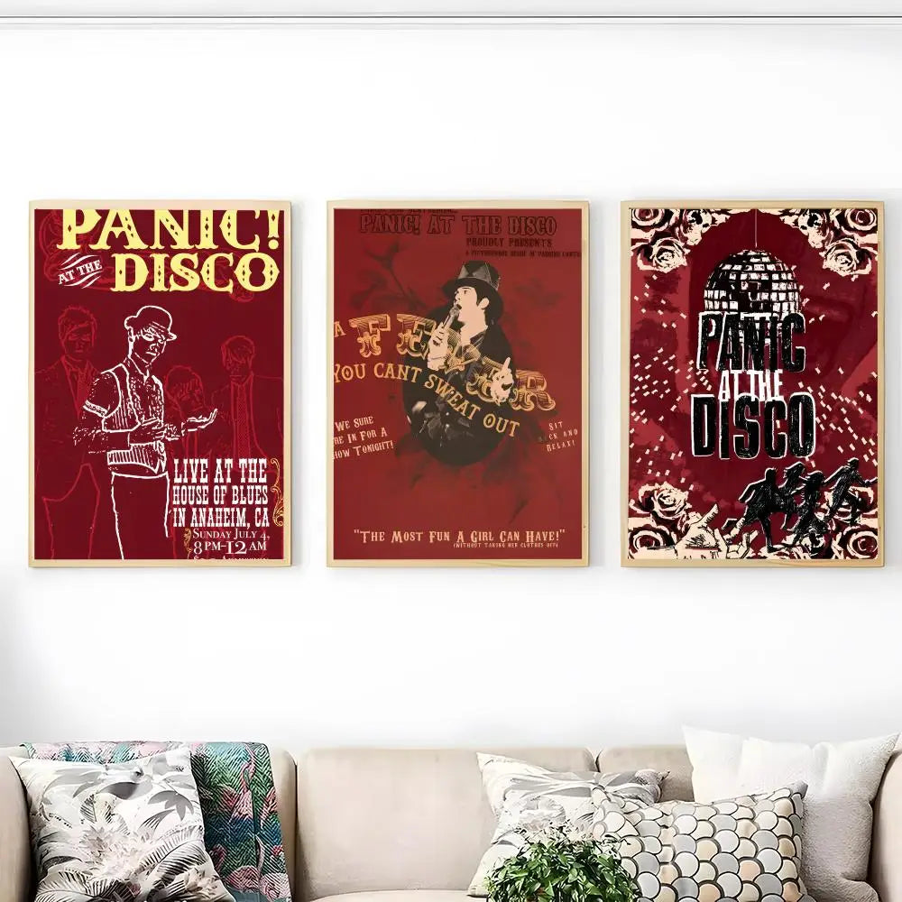 Rock Band P-panic At The Disco Painting Calligraphy HD Print Crease Art Photos For Living Room Home Wall Decor Canvas