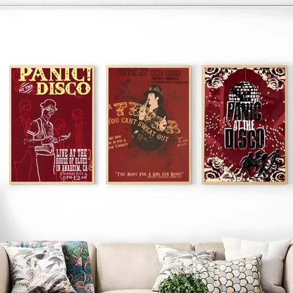Rock Band P-panic At The Disco Painting Calligraphy HD Print Crease Art Photos For Living Room Home Wall Decor Canvas