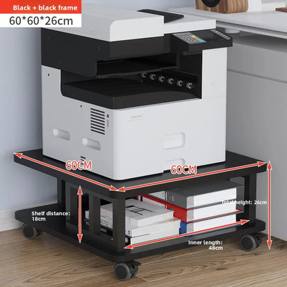 Low Profile Floor Mounted Office Desktop under Desk Printer Copier Storage Ra Home Use Mobile Organization elf