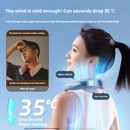 Portable Neck Fan  Rechargeable Fan Mini 3-Speeds Large Wind Outdoor Silent Electric Ventilador for Home Camping Outdoor