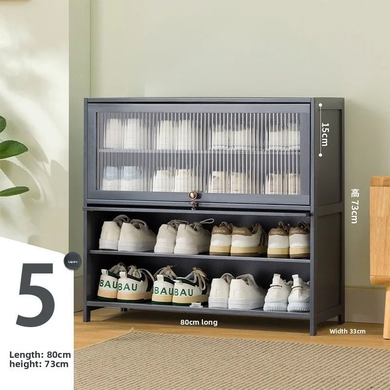 Shoe cabinet multi-layer storage rack household simple door entry balcony indoor large-capacity dust-proof shoe rack