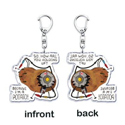 Trending Video Game Keychains for Accessories Bag Glados Aperture Laboratories Science Keyrings Jewelry Gamer Fans Gaming Gifts