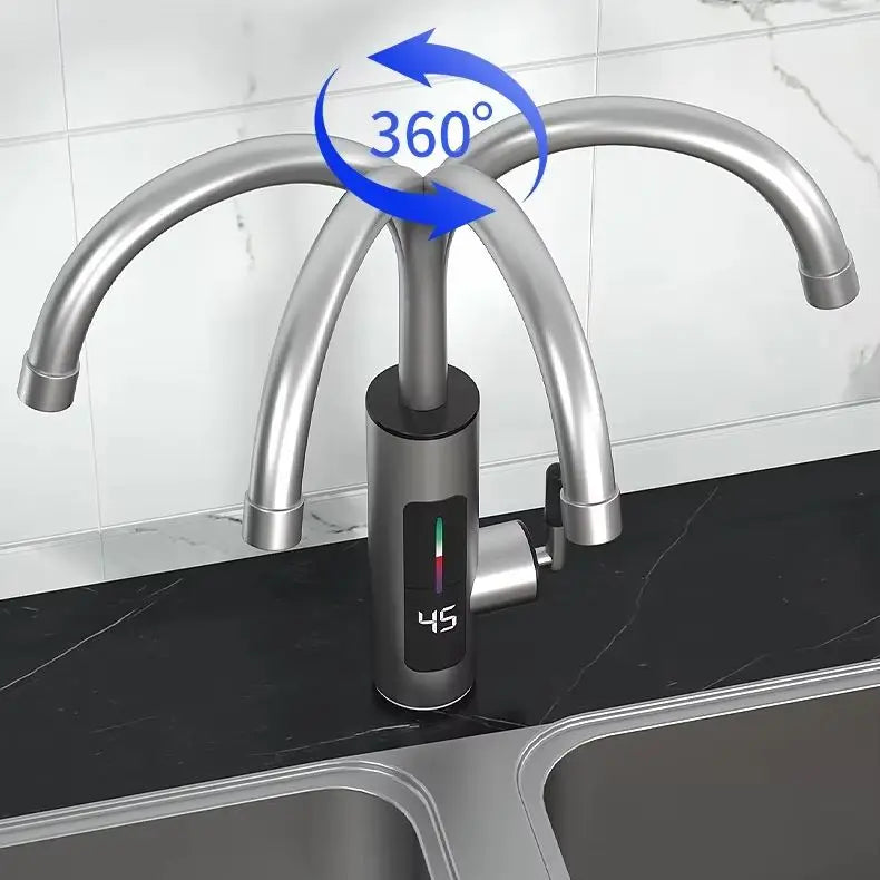 HOMEFISH 3000W 220V Electric Kitchen Water Heater Tap Instant Hot Stainless Steel Water Faucet Heater Cold Heating Faucet