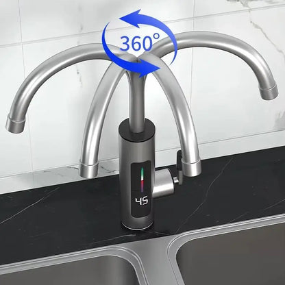 HOMEFISH 3000W 220V Electric Kitchen Water Heater Tap Instant Hot Stainless Steel Water Faucet Heater Cold Heating Faucet