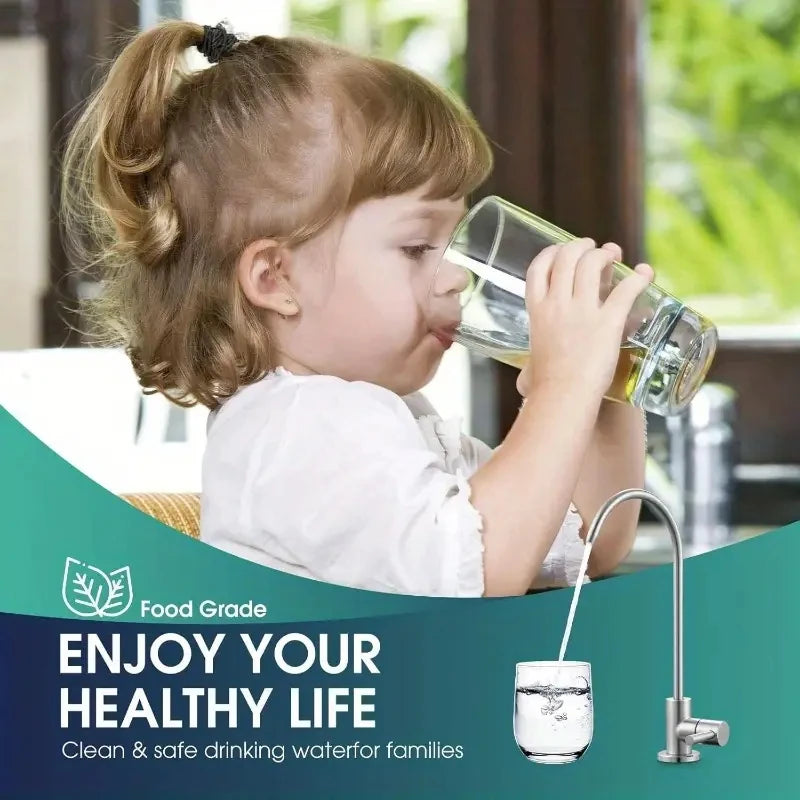 304 Stainless Steel Kitchen Filtered Faucet Direct Drinking Purifier Tap Single Cold Water Sink Faucet Home Water Filtration