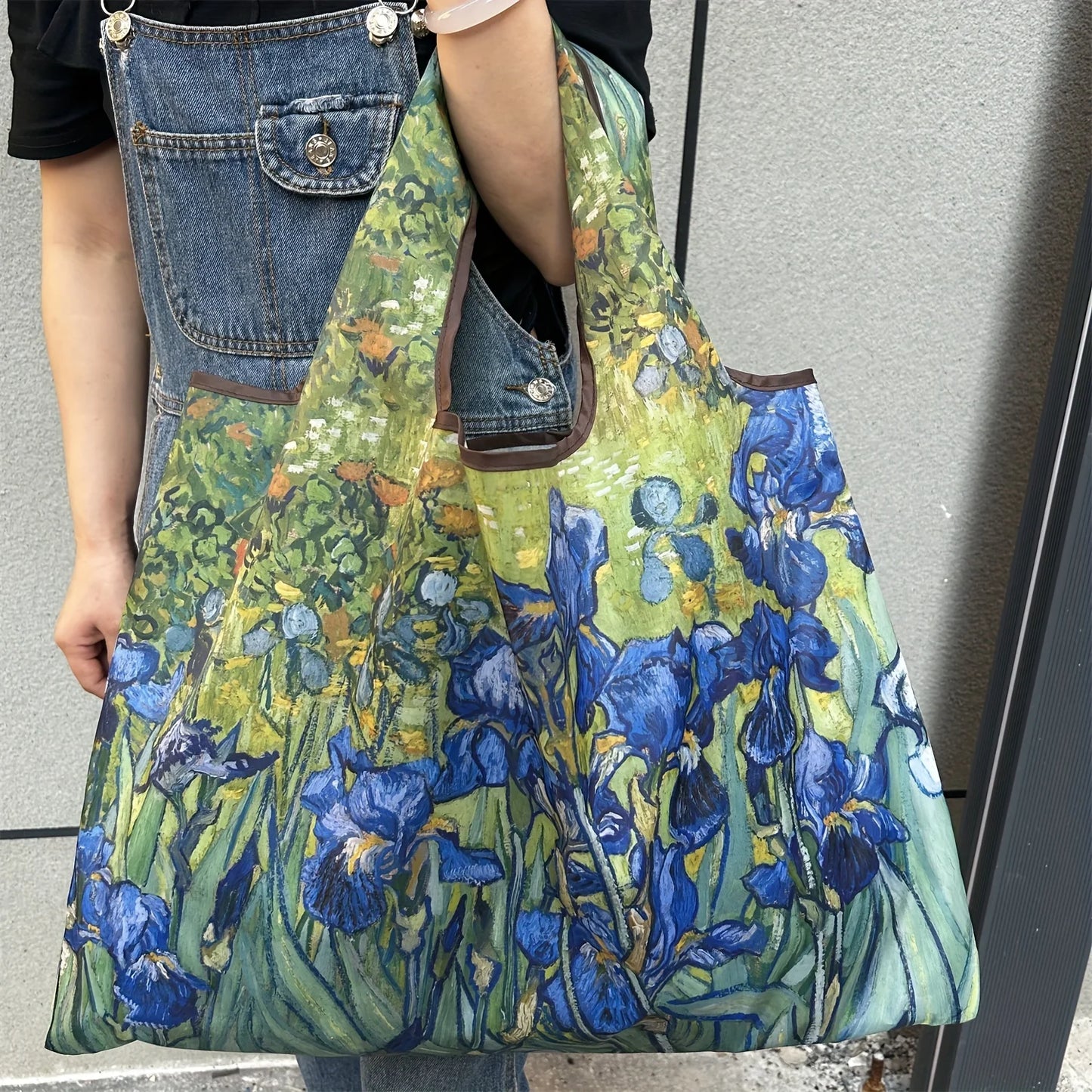 Large Foldable Shopping Bag New Fashion Reusable Grocery Storage Bag Nylon Portable Shoulder Handbag for Travel Pocket Tote Bag