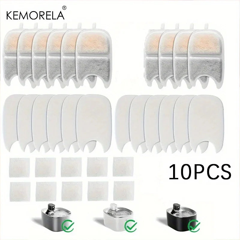 10/12 PCS Pet Water Fountain Filter Sponges Replacement for 135 Fl Oz/4 L Cat Dog Drinking Fountain Compatible with Water Founta
