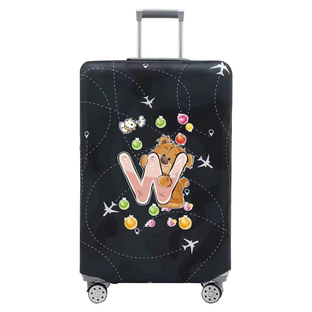 Travel Suitcase Set Is Suitable for 18-32 Inch Stretch Fabric Covers Travel Accessories Luggage Protection Covers Bear Printing