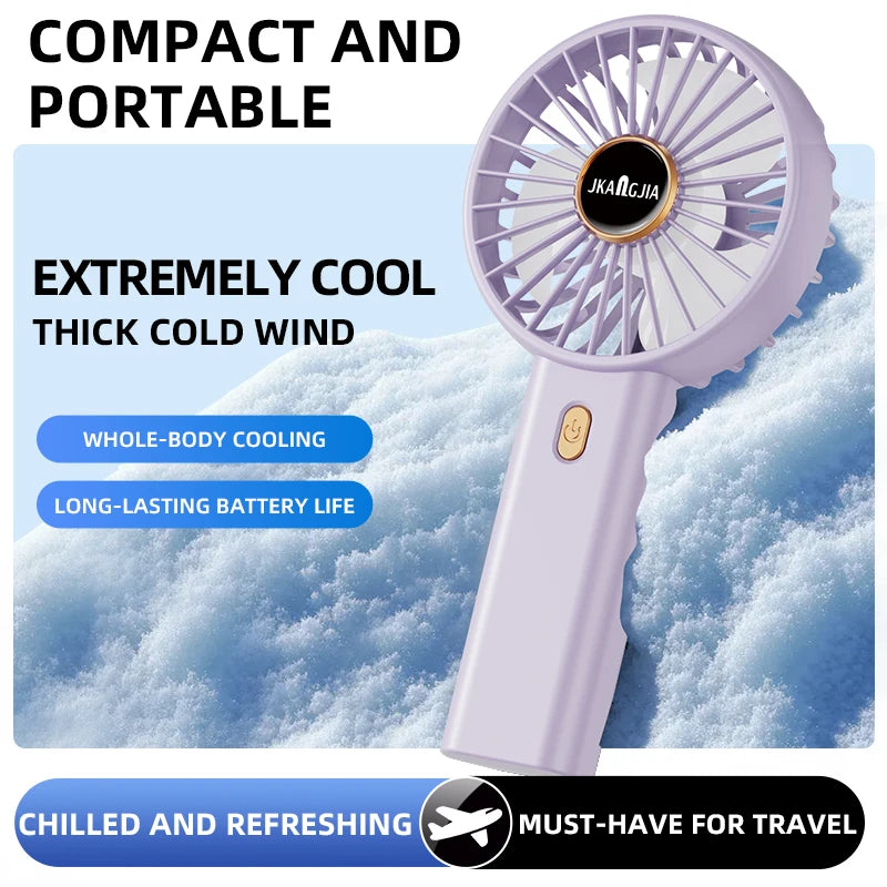 Portable, handheld, rechargeable personal fan, phone stand model, 5-speed powerful cool fan, mini handheld fan.
