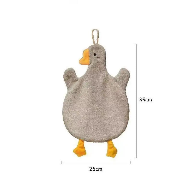 1PC Cartoon Goose Hand Towel - Water Absorbing Hanging Kitchen & Bathroom Towel for Home Essentials