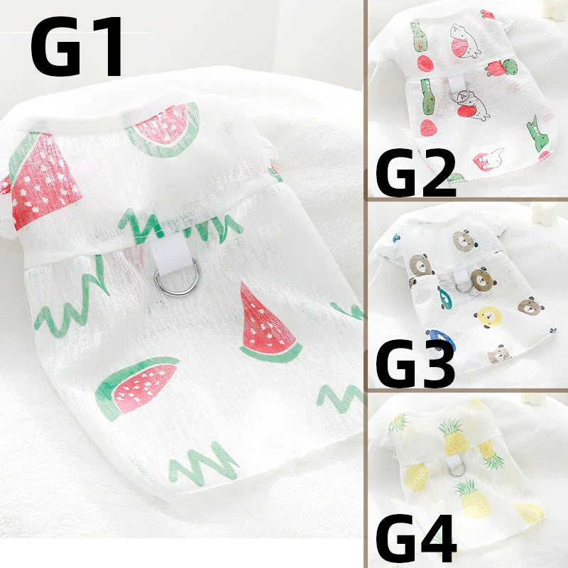 Any 3 pieces of clothing Summer Thin Luxury Dog Dresses Soft Breathable Mesh Pet Clothes Cute Puppy Dress Kitten Cat Skirt