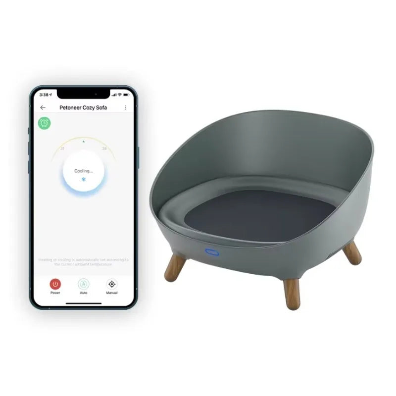 APP Controlled Electric Smart Pet Bed Silent Design With Self-Heating Cooling Features Plastic Bed Animal Pattern For Cats Dogs