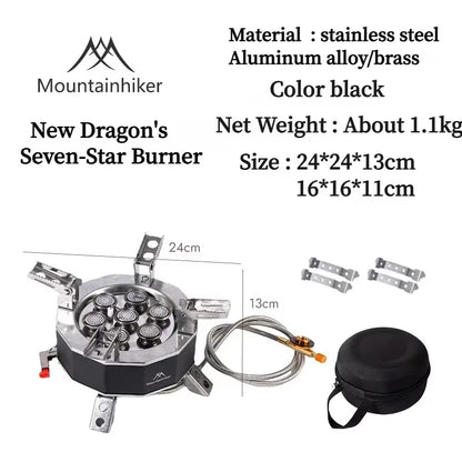 Mountainhiker Five/Seven Stars Portable Gas Stove Burner for Outdoor Camping Hiking Picnic BBQ Cooking Furnace Tourist Supplies