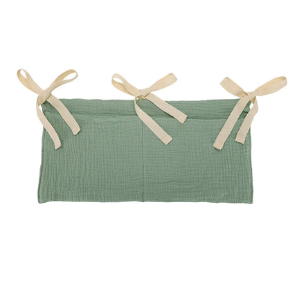 Baby Crib Organizer Cot Caddy Bed Storage Bag 2 Pockets Bedside Hanging Diaper Nursery Organizer for Diapers Toys Clothing
