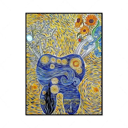 Modern Dental Art Teeth Canvas Painting for Home Living Room  Bedroom Wall Decor Stylish Poster Print