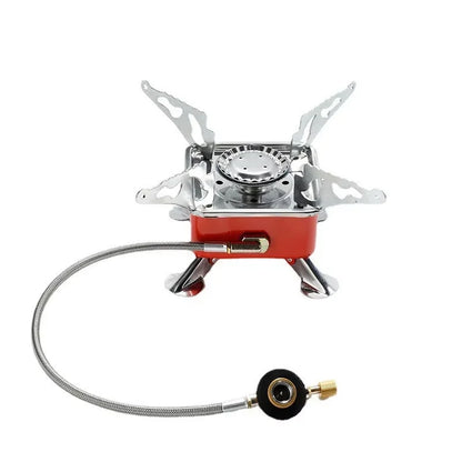 PortableMini Square Gas Stove for Camping Hiking and Travel Ultra Lightweight Folding Camping Cookware Outdoor Cooking Equipment