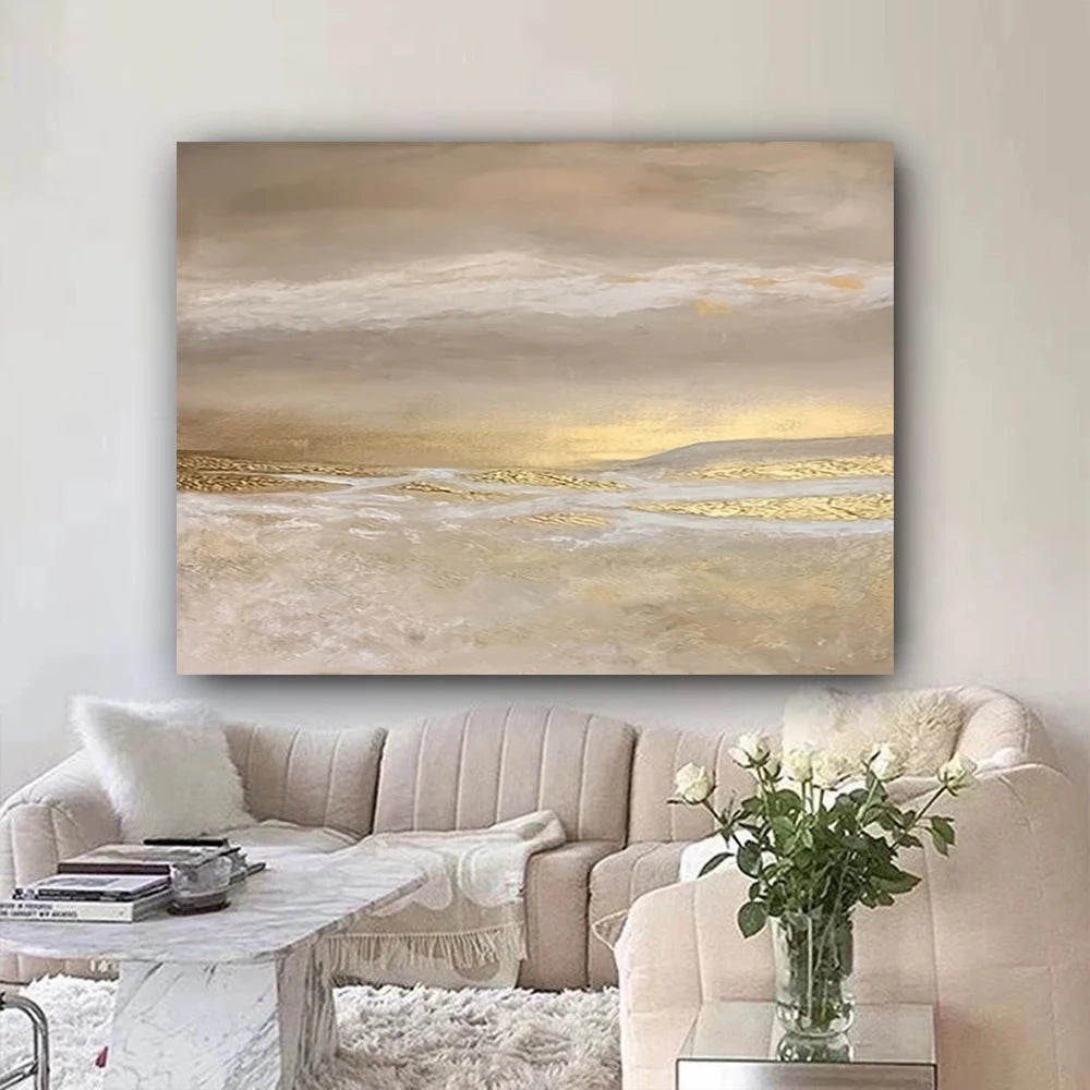 Luxury Home Decor Paint Modern 100% Handmade Abstract Oil Painting On Canvas Pattern For Living Room Wall Art Picture Gold Mural