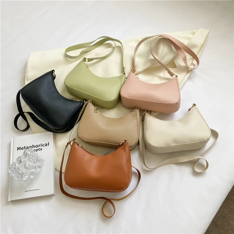 Fashionable and Trendy Solid-color Handbags Simple and New Small Square Bag Stylish and High-quality Single-shoulder Armpit Bags