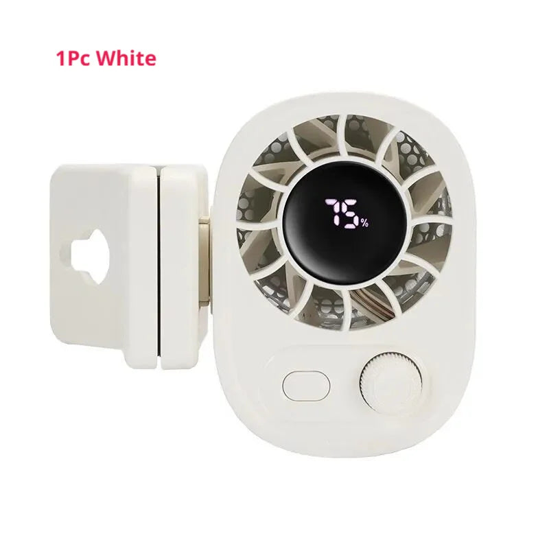 SEAMETAL Clip-On Car Fan 360° Rotatable 100-Speed Multi-Scene Portable Fan Long Service Life Lightweight USB Rechargeable