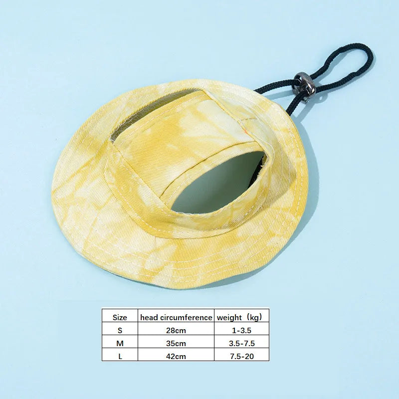 Pets Hat with Ear Holes Adjustable Baseball Cap for Medium Small Dogs Summer Dye Cats Sun Cap Pet Outdoor Hat Pet Supplies