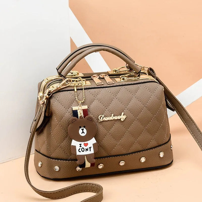 New Woman shoulder bag Large capacity Handbag for Women Crossbody bag Lychee pattern Portable bucket bag ladies messenger bags