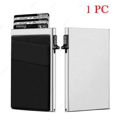 Rfid Credit Card Holder Men Thin Slim Mini Minimalist Wallets Luxury Metal Bank ID Cardholer Case Wallet for Men Choice Purses