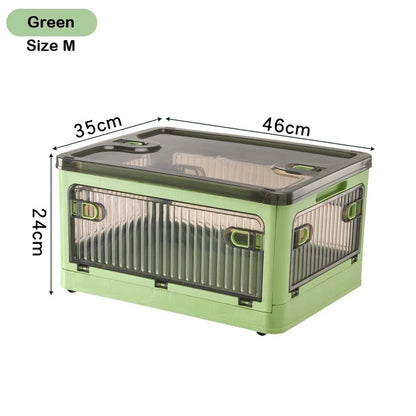 Foldable Storage Box Closet Organizer with Wheels Outdoor Stackable Sundries Organizer Clothes Quilts Toys Books Storage Box
