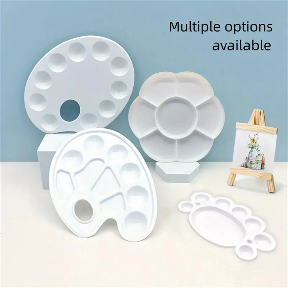 Painting Palette Multiple Options Available, Of Plastic, Reusable Art Tools Suitable For Gouache, Acrylic, Watercolor, Etc.