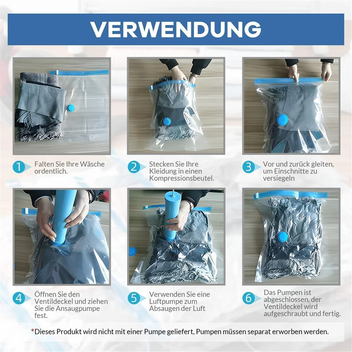 Vacuum Bags for Clothes - Pack of 10 40 X 30 cm Reusable Storage Bags Vacuum Bags with Seal and Space Saving Travel Bags