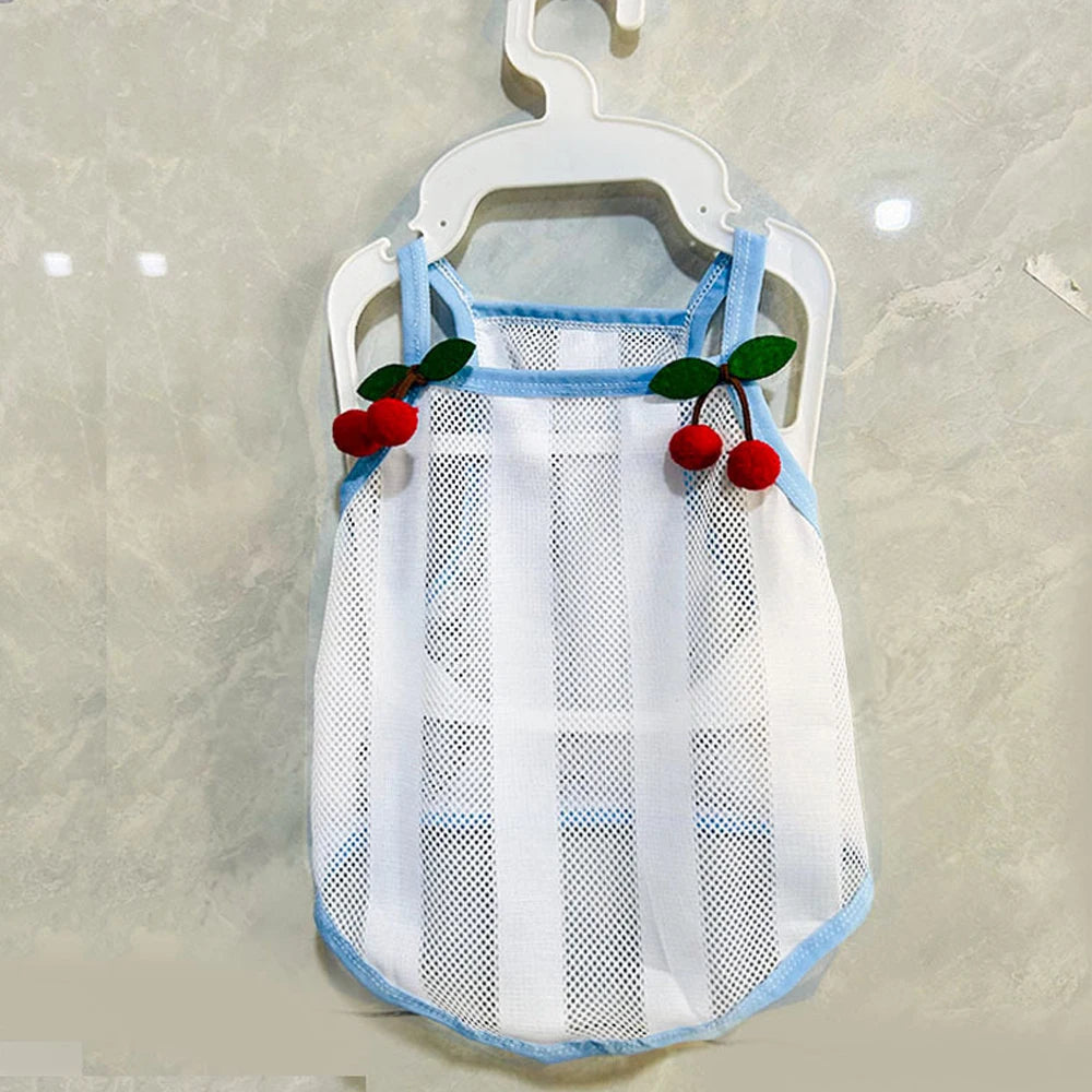Breathable Cute Pet Dog Clothes For Small Dogs Chihuahua French Bulldog Summer Vest T Shirt Cherry Lovely Puppy Clothing