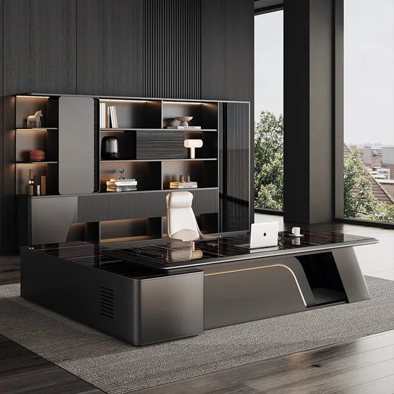 Space Saving Modern Office Desk Storage Executive Computer Office Desk Minimalist Lshaped Escritorio Oficina Office Furniture