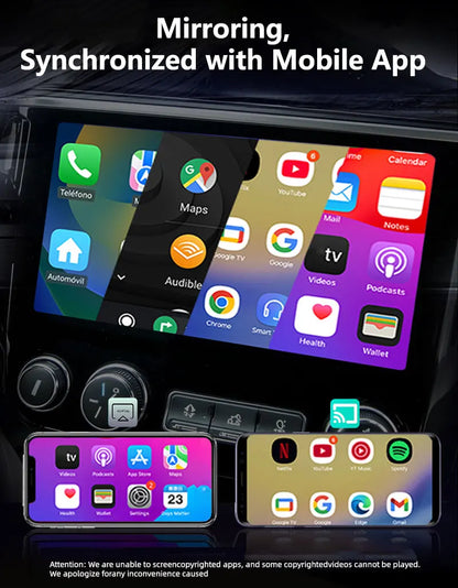 Lenovo 4-in-1 Wireless Car Connectivity Smart CarPlay Box Screen Mirroring and Audio Playback for Android and iOS Devices