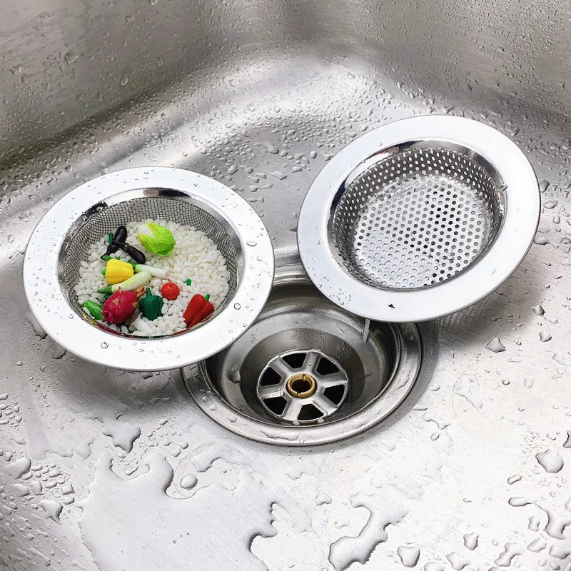 1/2Pcs Kitchen Sink Filter Stainless Steel Mesh Drain Stopper Sewer Mesh Strainers Bathroom Sink Strainer Drain Hole Filter Trap