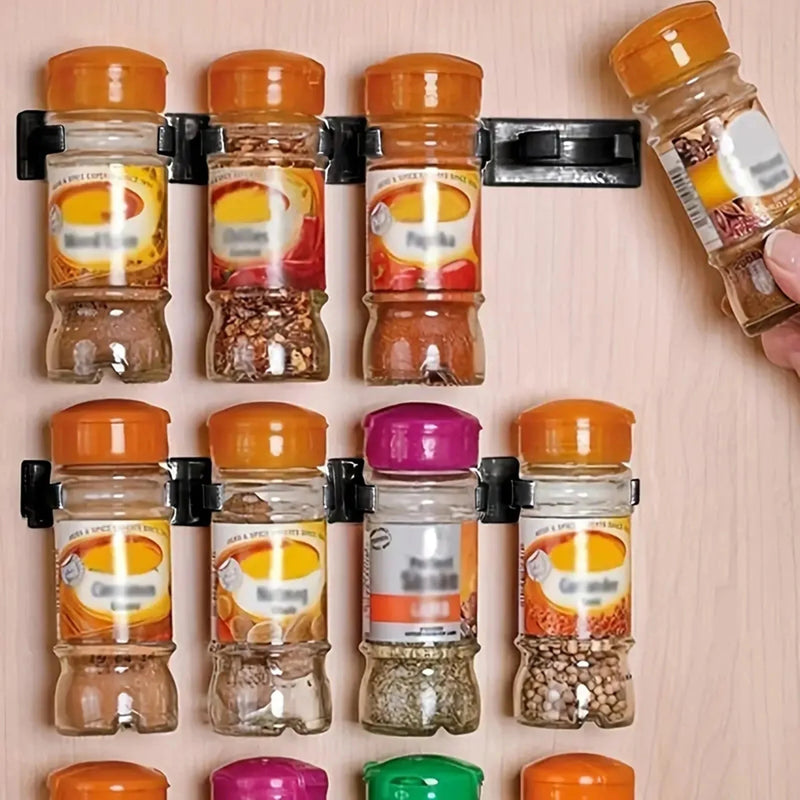 20 pcs/4 rows of spice racks, wall-mounted seasoning bottle sorting and storage racks, non-punching hanging storage racks